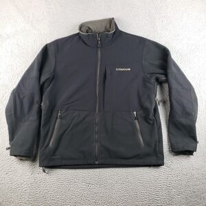 Columbia Titanium Interchange Jacket Mens XL Black Gray Full Zip Fleece